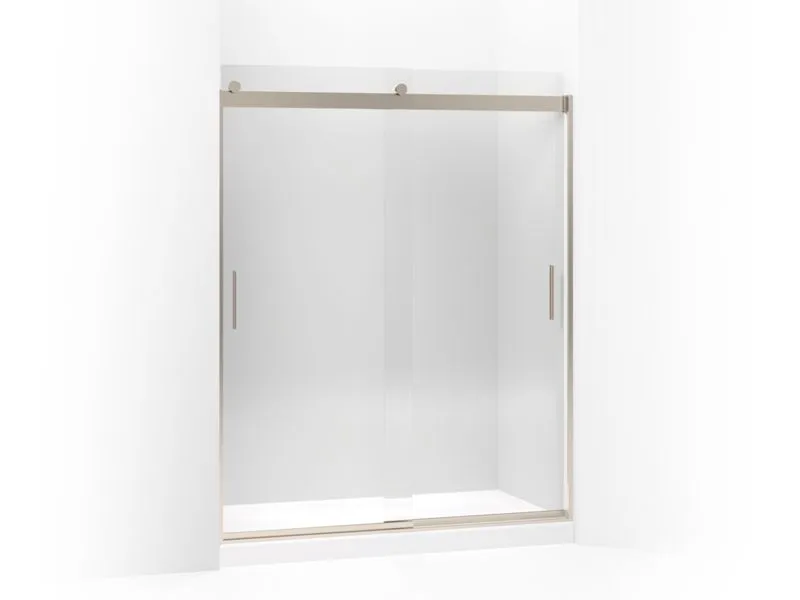 KOHLER K-706012-L Levity Sliding shower door, 74" H x 56-5/8 - 59-5/8" W, with 3/8" thick Crystal Clear glass