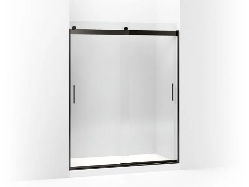 KOHLER K-706012-L Levity Sliding shower door, 74" H x 56-5/8 - 59-5/8" W, with 3/8" thick Crystal Clear glass