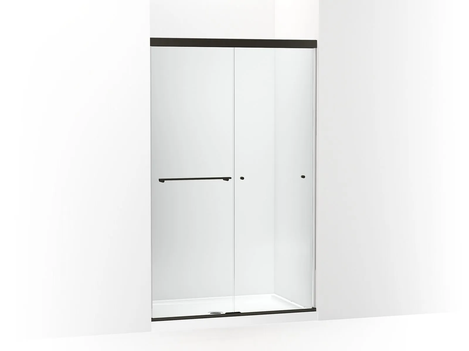 KOHLER K-707106-L Revel Sliding shower door, 76" H x 44-5/8 - 47-5/8" W, with 5/16" thick Crystal Clear glass