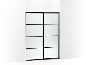 KOHLER K-707607-6G79 Elate Sliding shower door, 70-1/2" H x 50-1/4 - 53-5/8" W, with 1/4" thick Crystal Clear glass with rectangular grille pattern