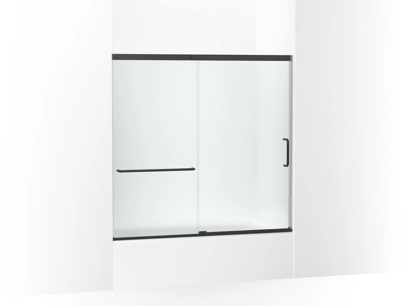KOHLER K-707609-6D3 Elate Sliding bath door, 56-3/4" H x 56-1/4 - 59-5/8" W, with 1/4" thick Frosted glass