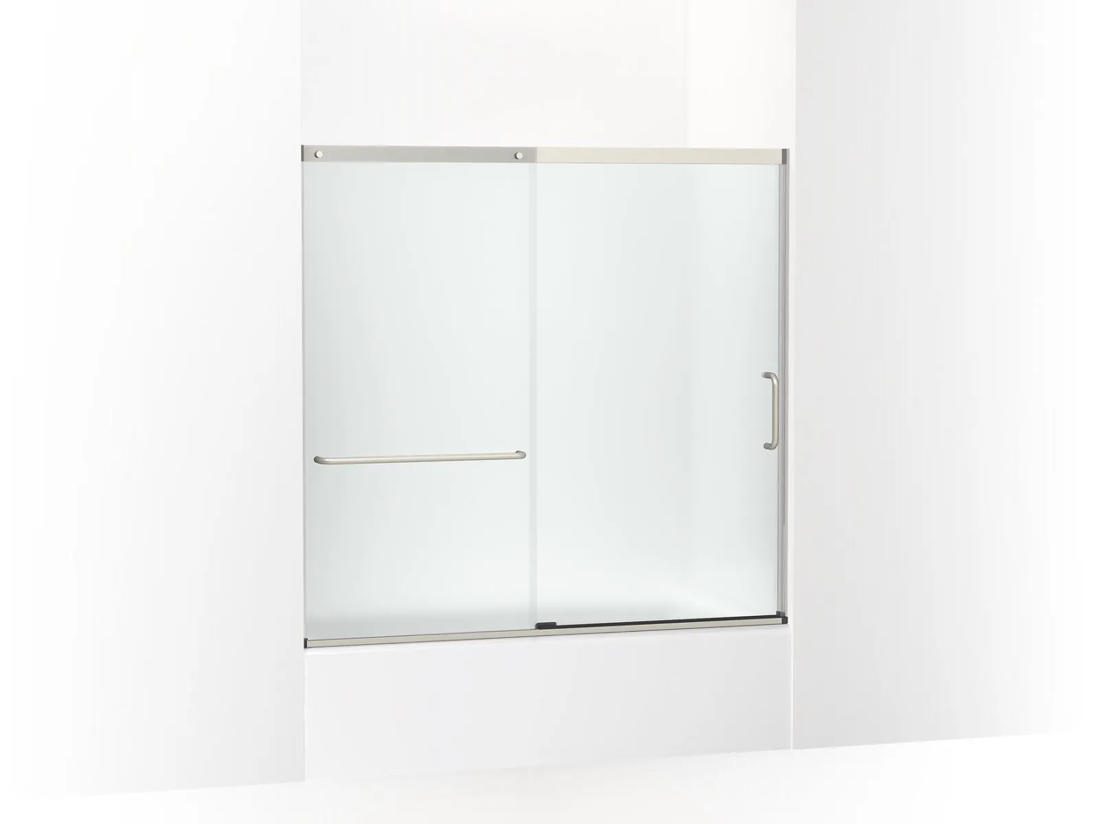 KOHLER K-707609-6D3 Elate Sliding bath door, 56-3/4" H x 56-1/4 - 59-5/8" W, with 1/4" thick Frosted glass