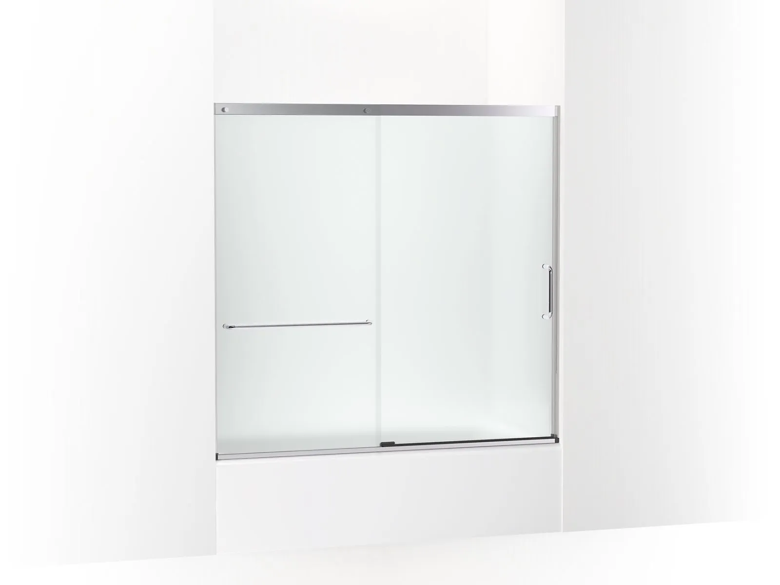 KOHLER K-707609-6D3 Elate Sliding bath door, 56-3/4" H x 56-1/4 - 59-5/8" W, with 1/4" thick Frosted glass