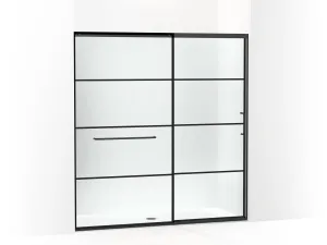 KOHLER K-707617-8G79 Elate Sliding shower door, 75-1/2" H x 68-1/4 - 71-5/8" W, with heavy 5/16" thick Crystal Clear glass with rectangular grille pattern