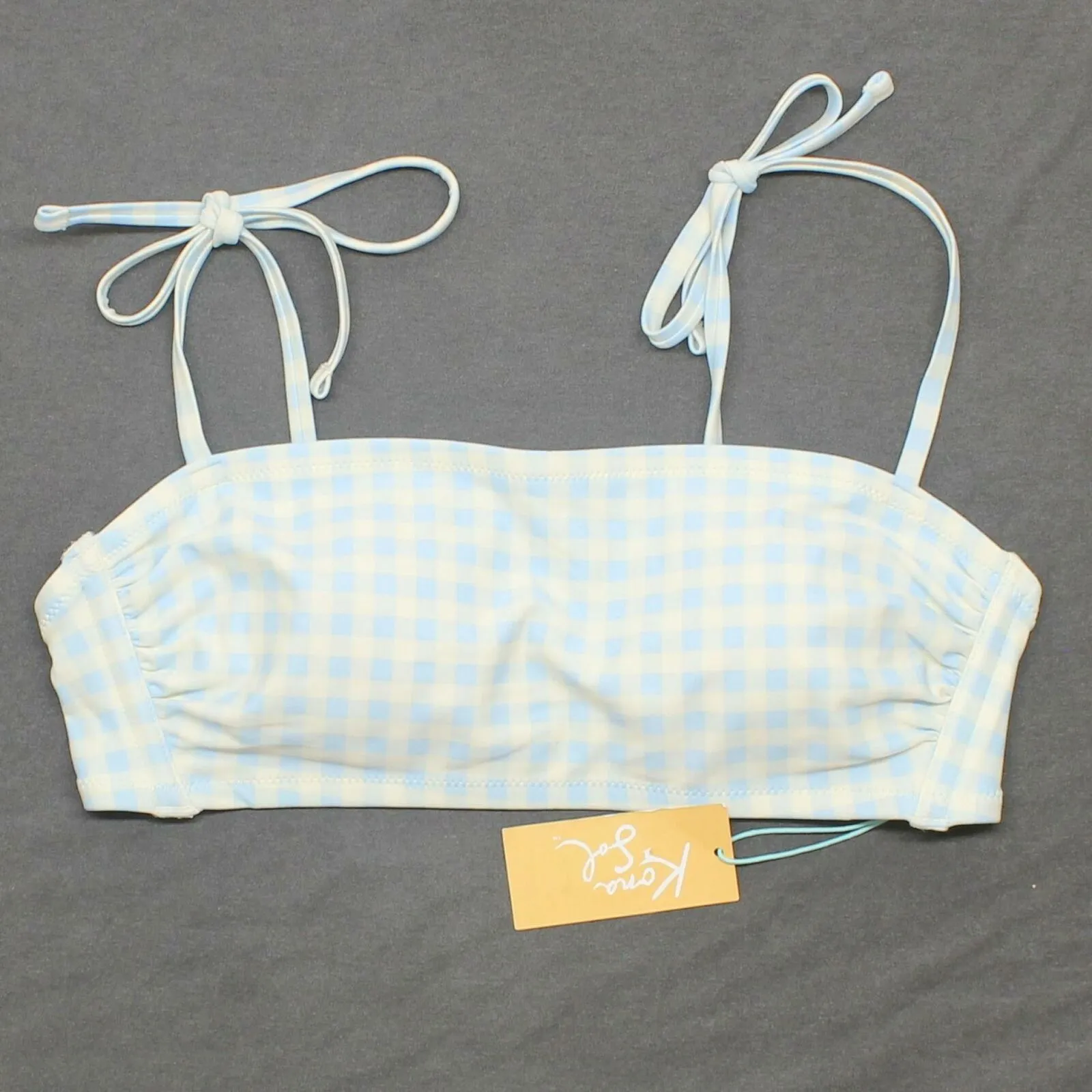 Kona Sol Women's Gingham Bandeau Bikini Top