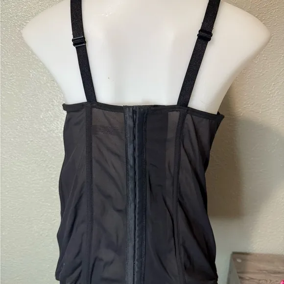 Lane Bryant Cacique Corset Bustier Intimates  Hot Pink with Black Lace Overlay