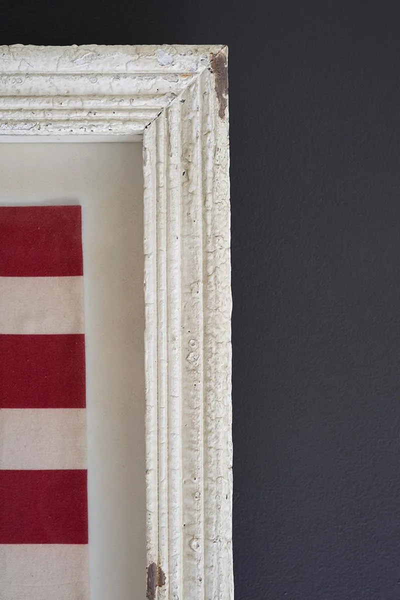 Large Framed American Flag Under Glass