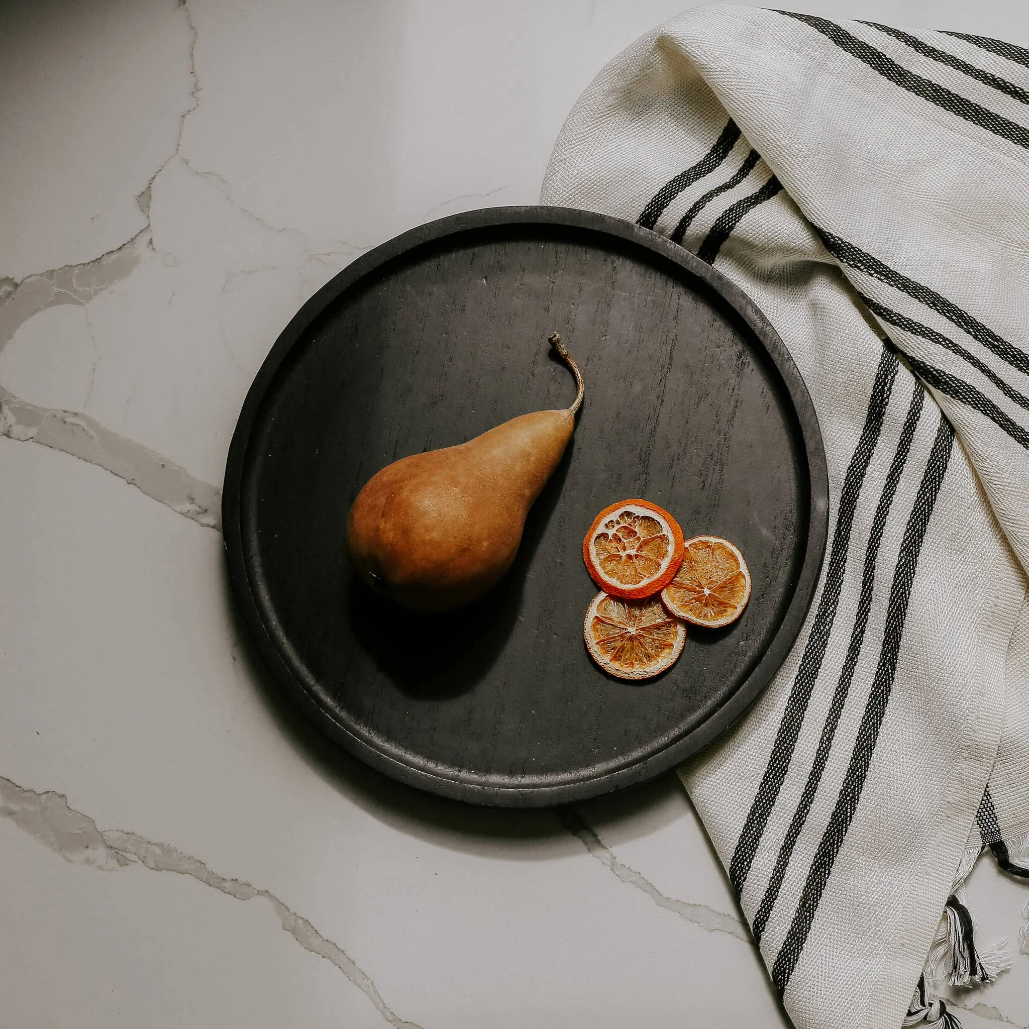 Large Round Wood Tray
