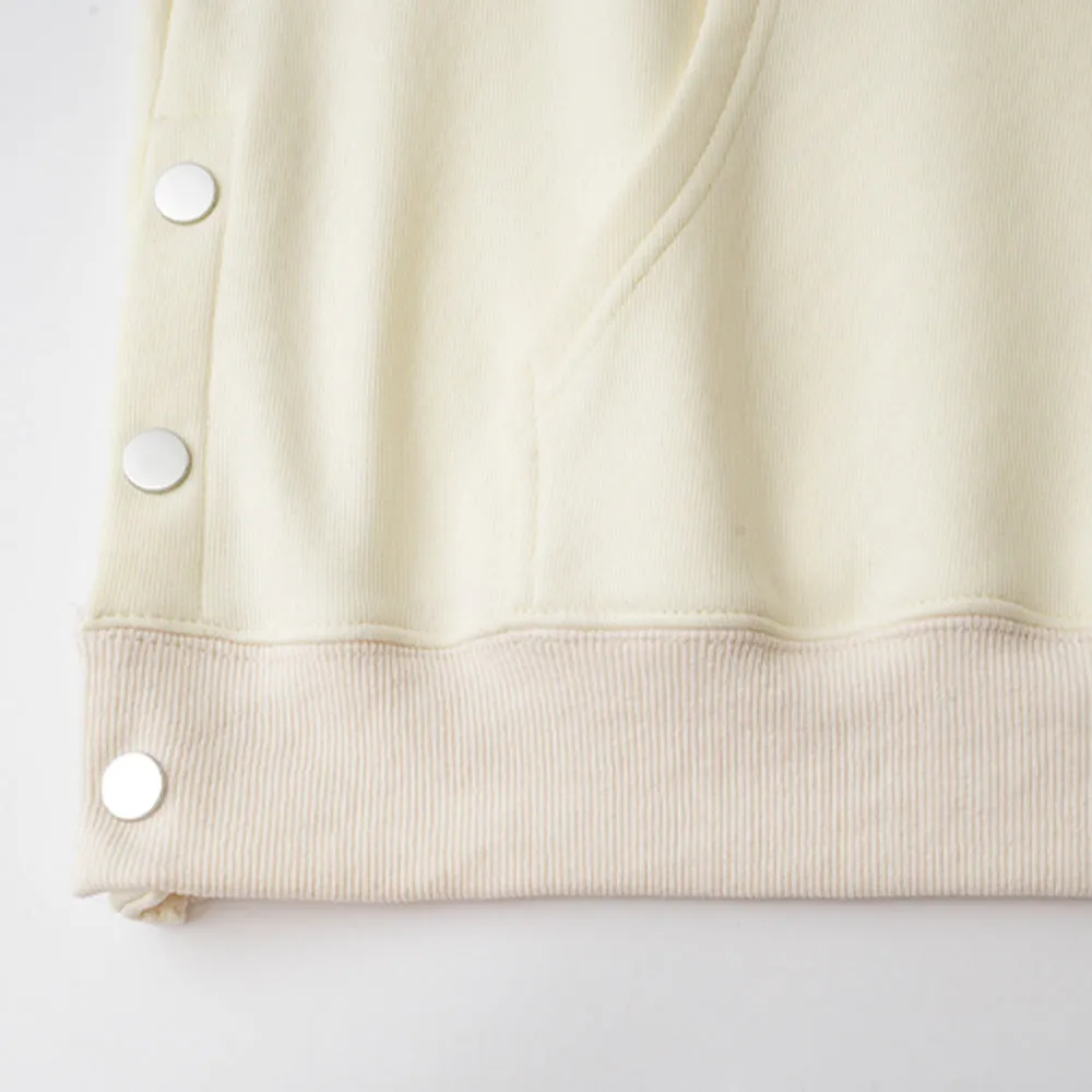 Letter Button Design Loose star Hoodie