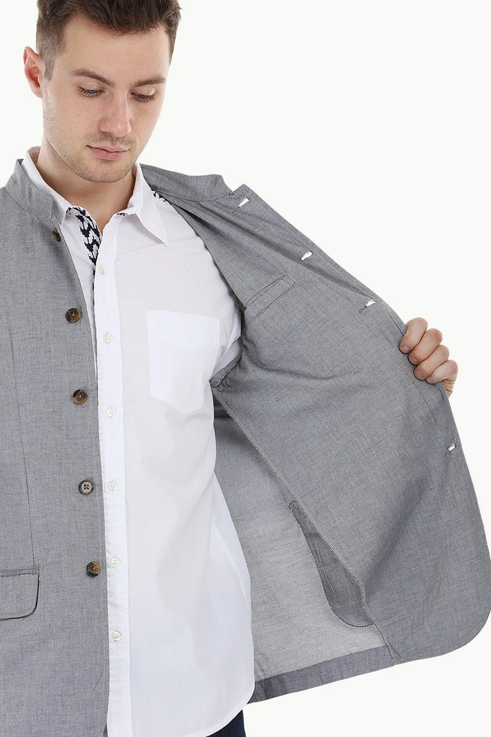 Lightweight Grey Nehru Jacket