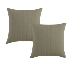 Logan and Mason Pair of Rhodes Moss European Pillowcases 65 x 65   16cm