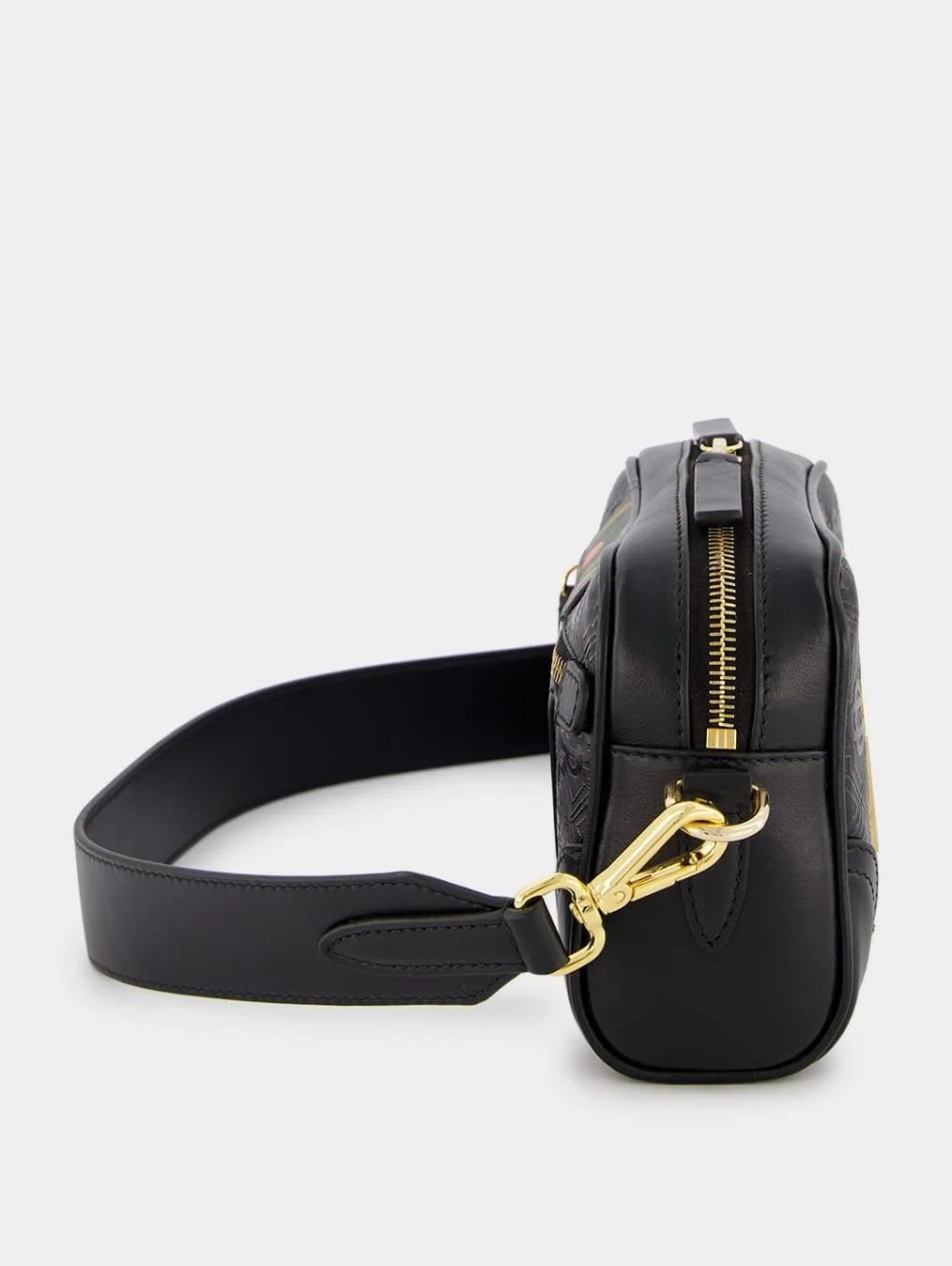 Logo-Plaque Crossbody Leather Bag