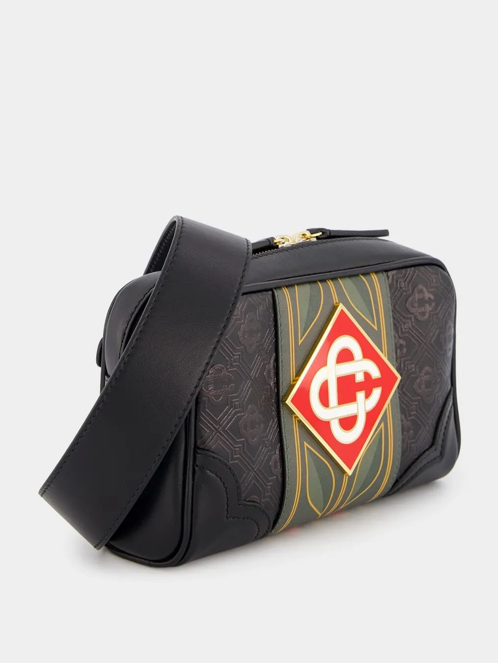 Logo-Plaque Crossbody Leather Bag