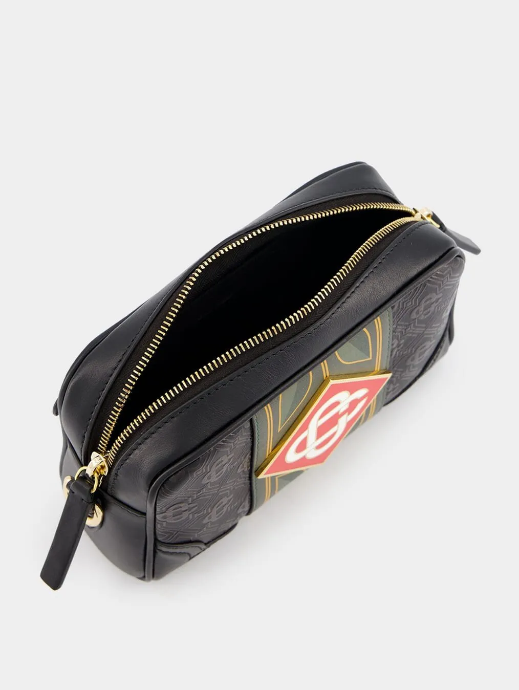 Logo-Plaque Crossbody Leather Bag