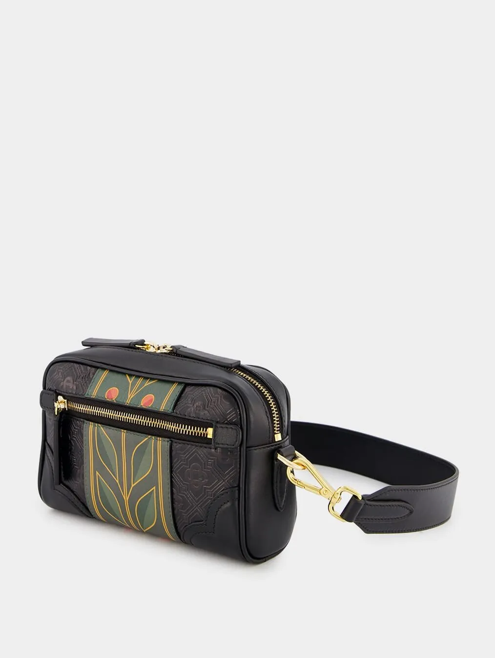 Logo-Plaque Crossbody Leather Bag