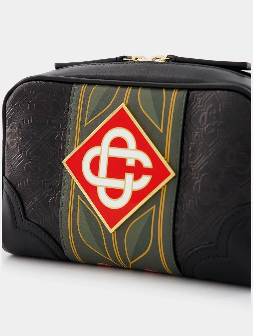 Logo-Plaque Crossbody Leather Bag