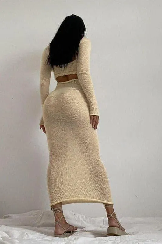 Long-sleeved two-piece dress