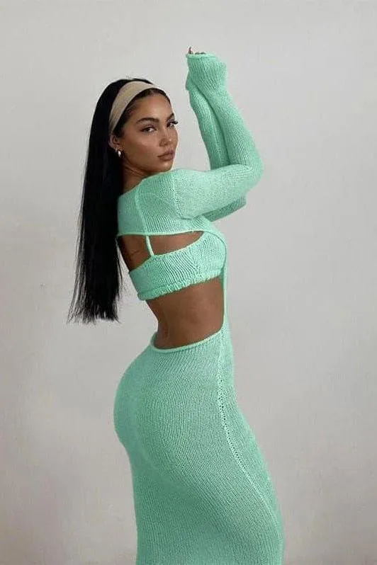 Long-sleeved two-piece dress