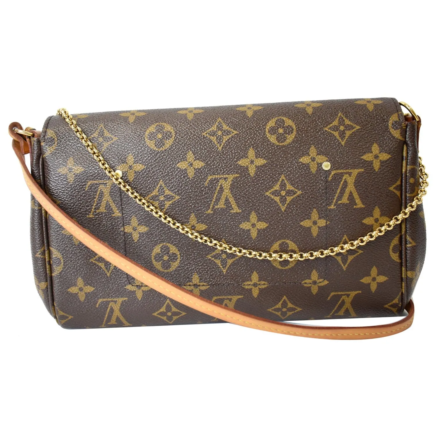 LOUIS VUITTON Favorite MM Monogram Canvas Crossbody Bag Brown