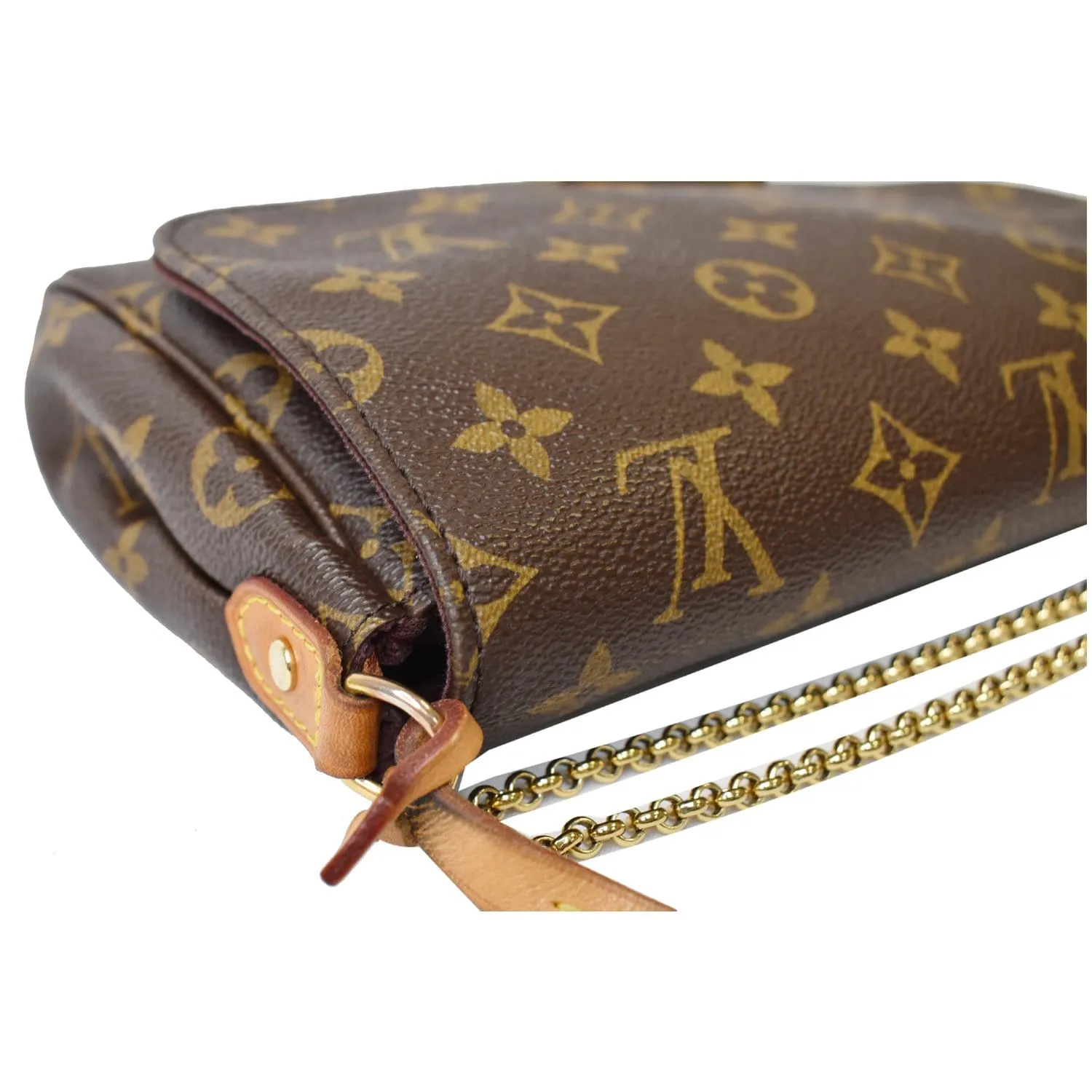 LOUIS VUITTON Favorite MM Monogram Canvas Crossbody Bag Brown