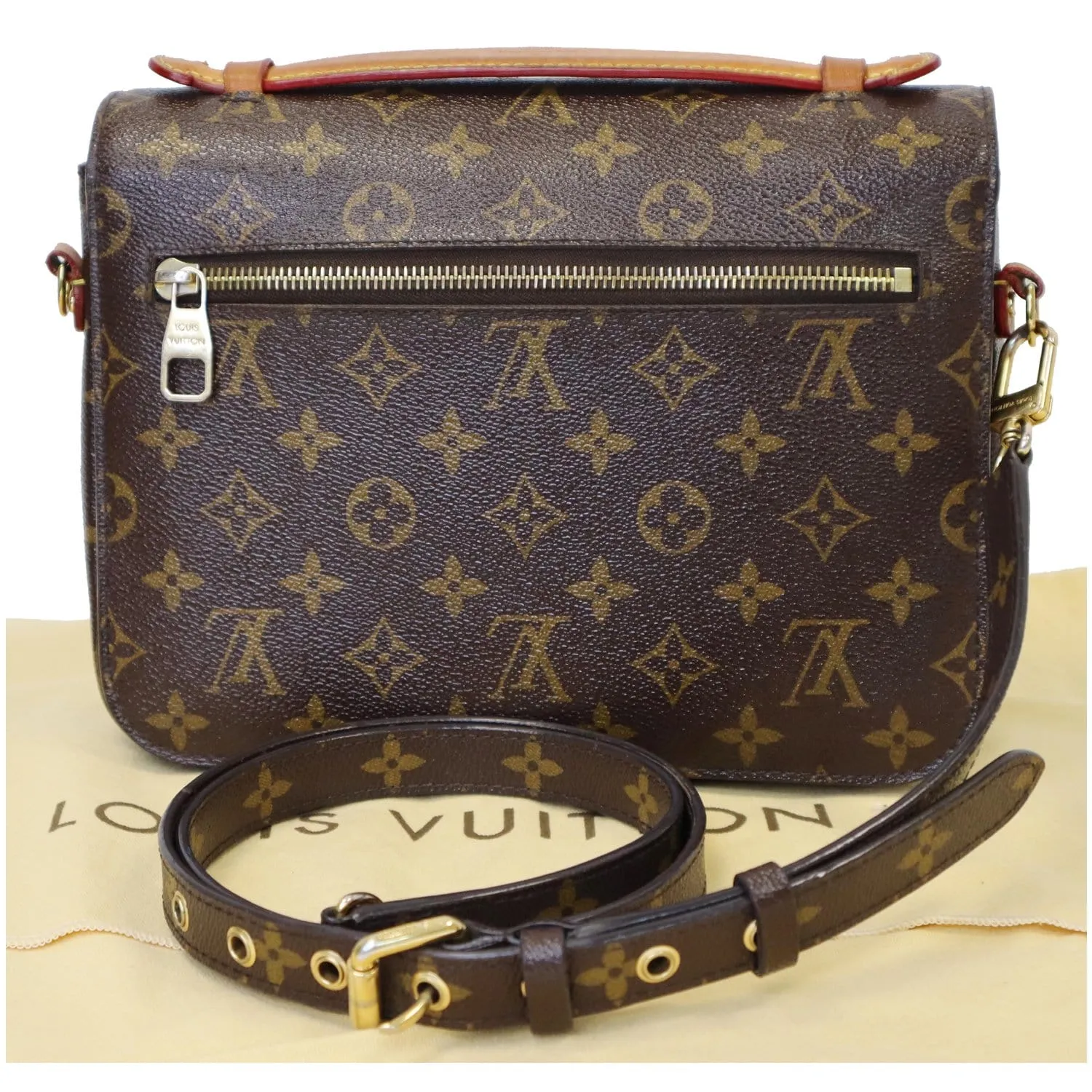 LOUIS VUITTON Metis Pochette Monogram Canvas Crossbody Bag Brown