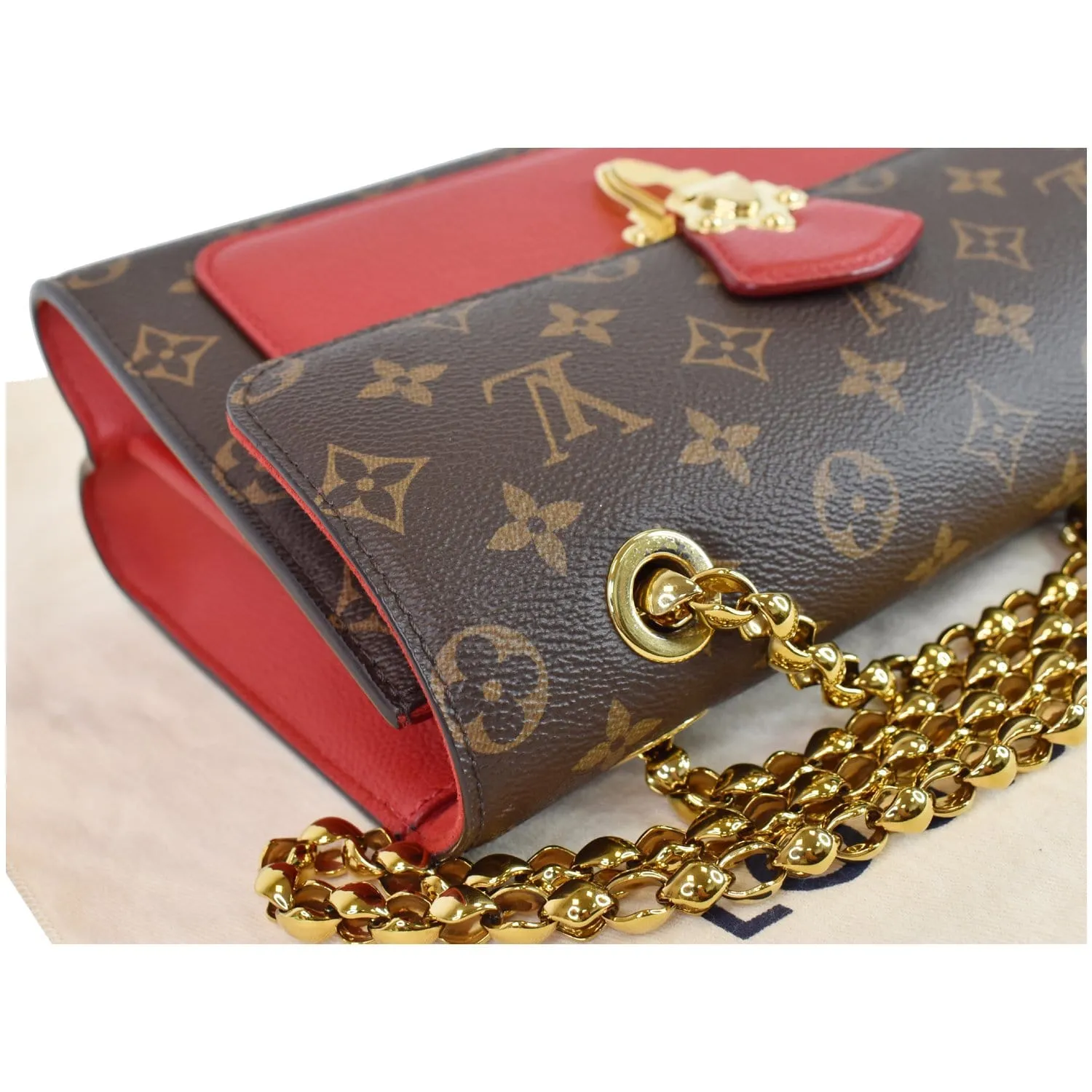 LOUIS VUITTON Victoire Monogram Canvas Shoulder Crossbody Bag Cerise
