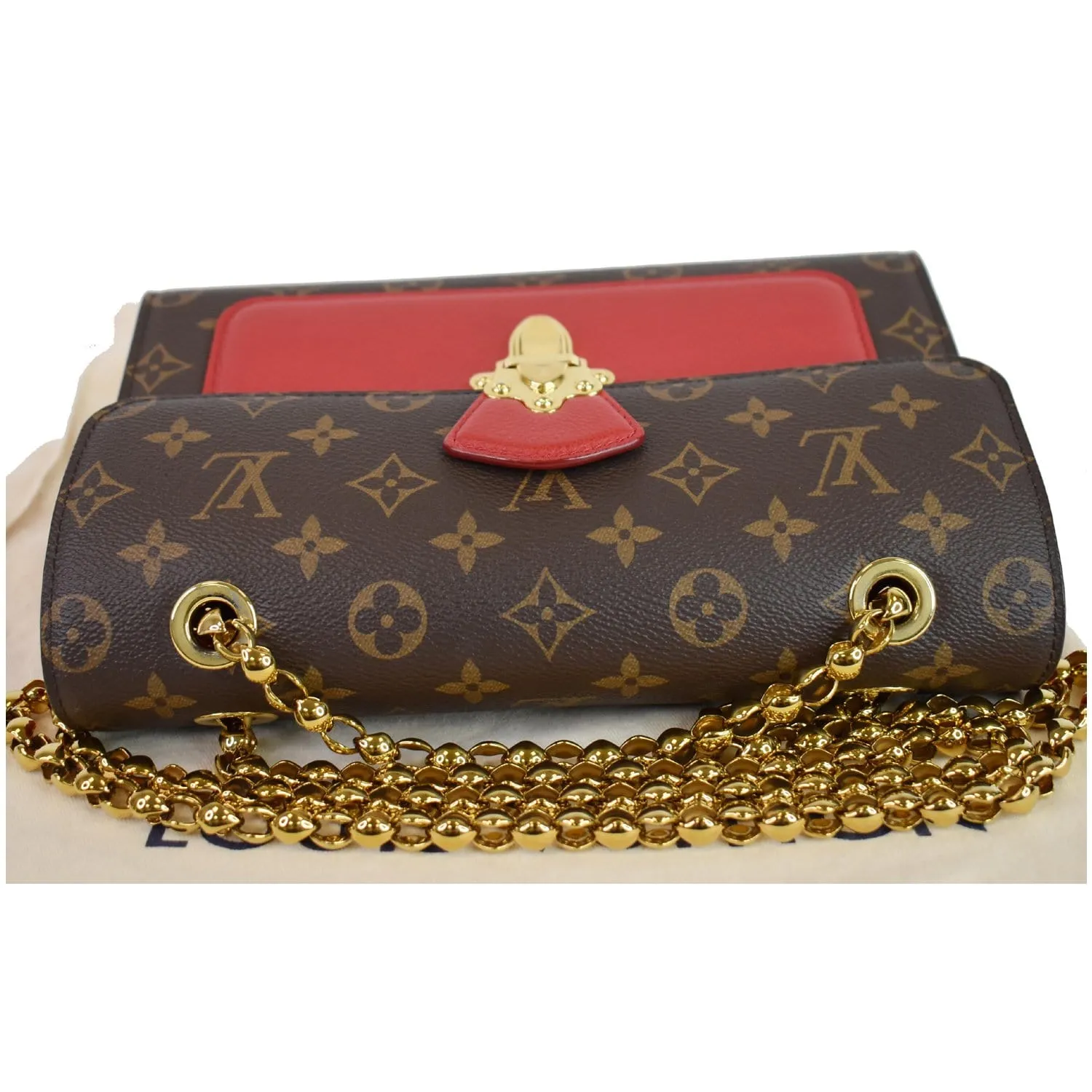 LOUIS VUITTON Victoire Monogram Canvas Shoulder Crossbody Bag Cerise