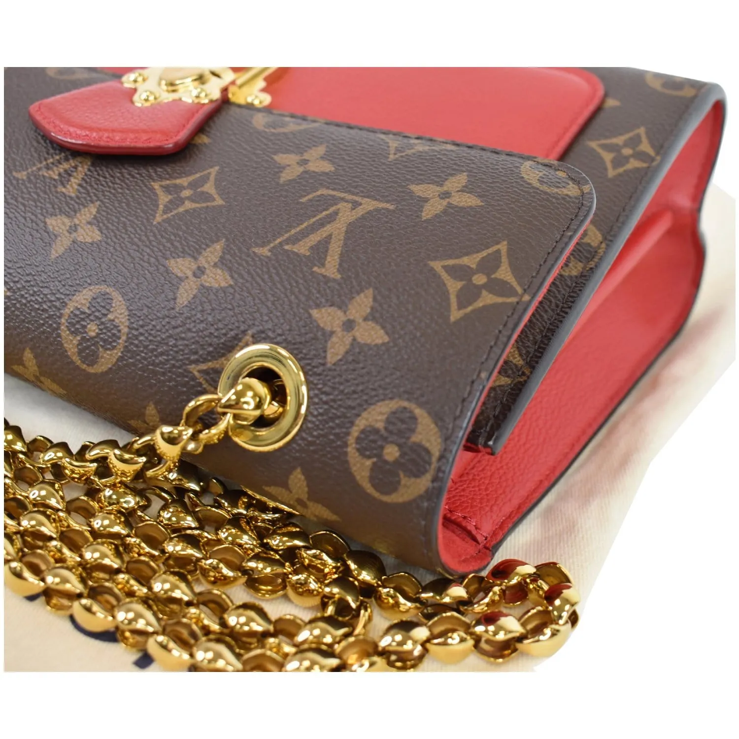 LOUIS VUITTON Victoire Monogram Canvas Shoulder Crossbody Bag Cerise