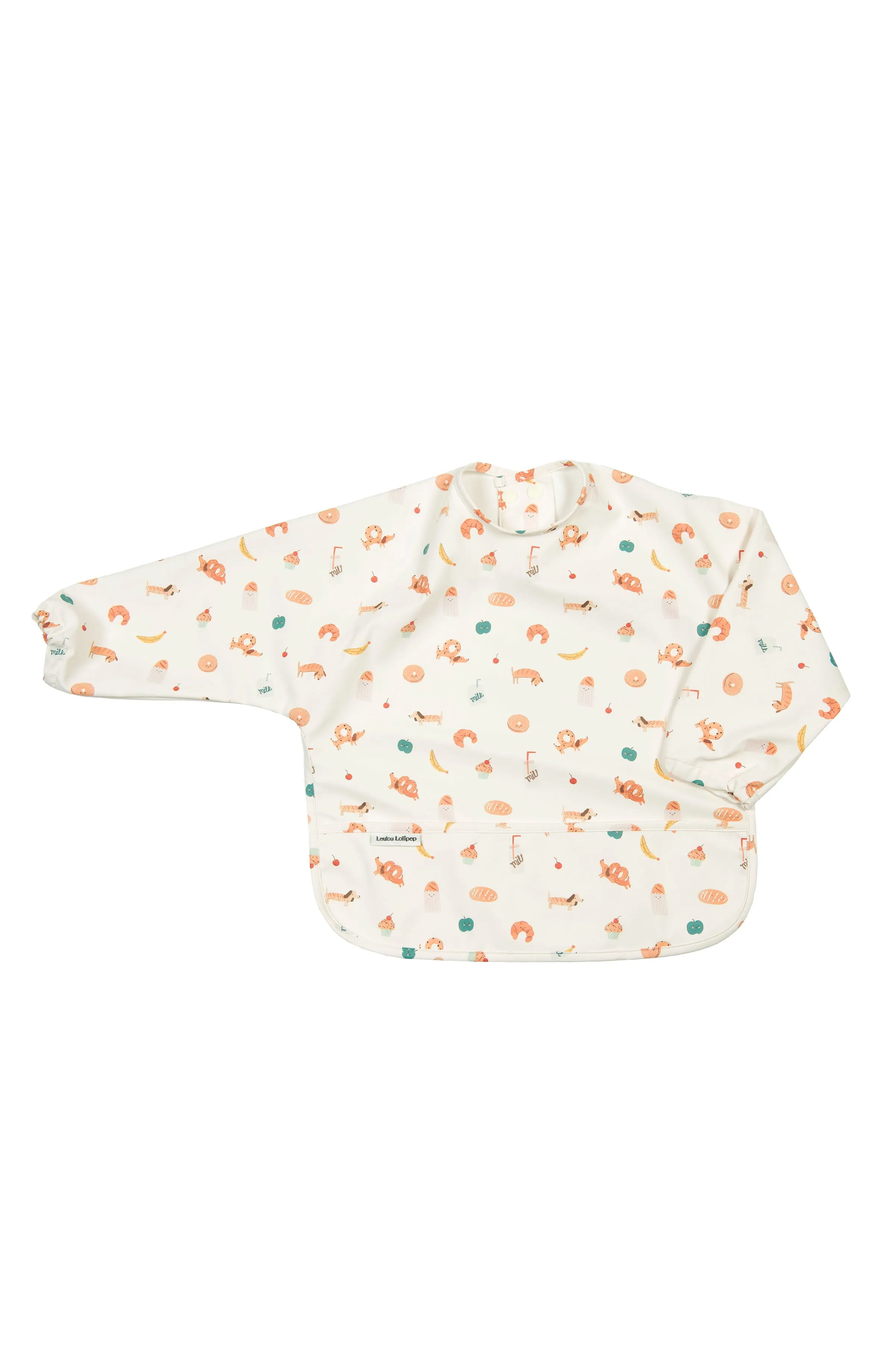 LouLou LOLLIPOP Long Sleeve Bib (French Breakfast)