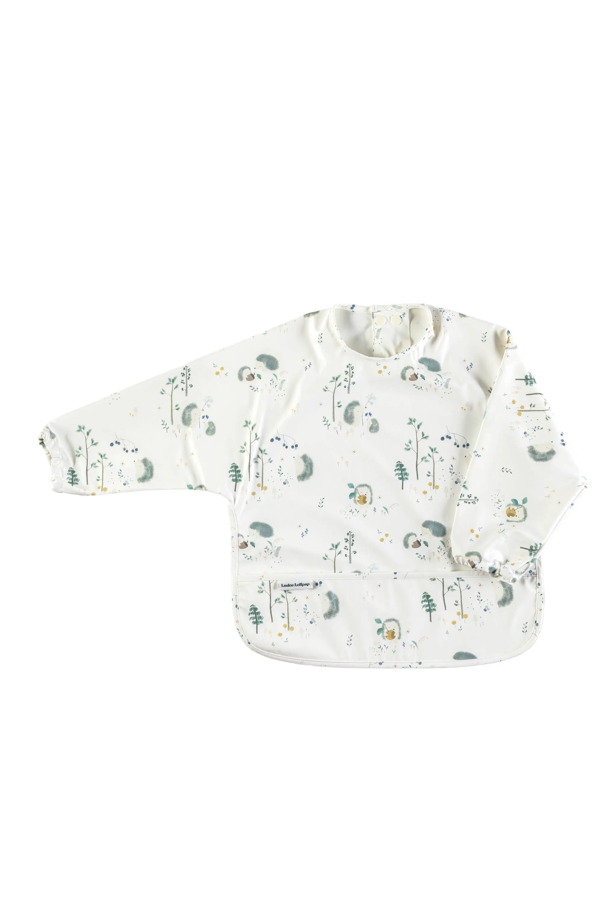 LouLou LOLLIPOP Long Sleeve Bib (Hedgehogs)
