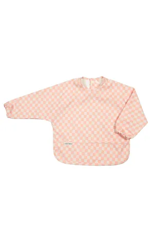 LouLou LOLLIPOP Long Sleeve Bib (Pink Checkerboard)