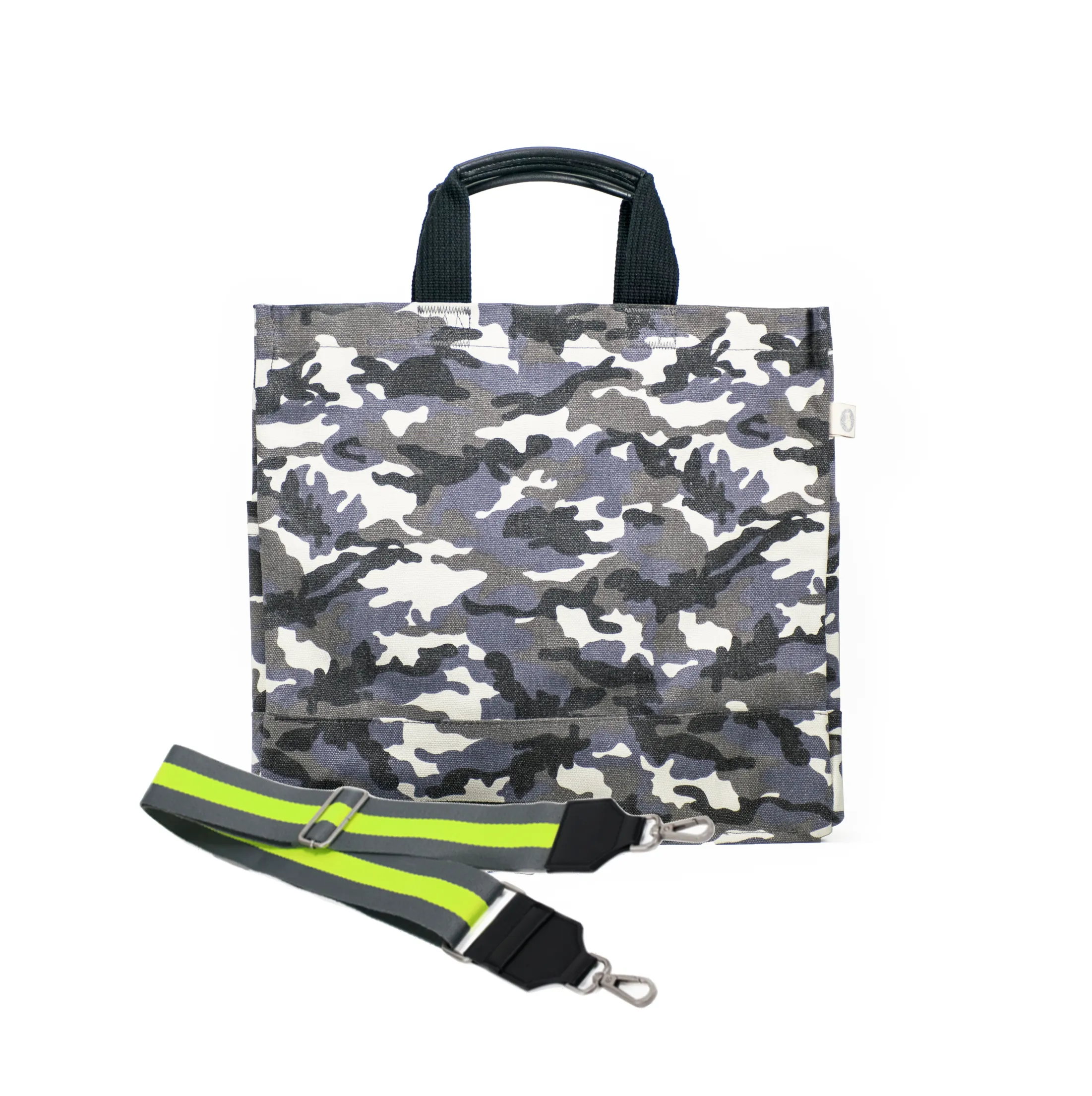 Luxe North-South Bag: Grey Camouflage