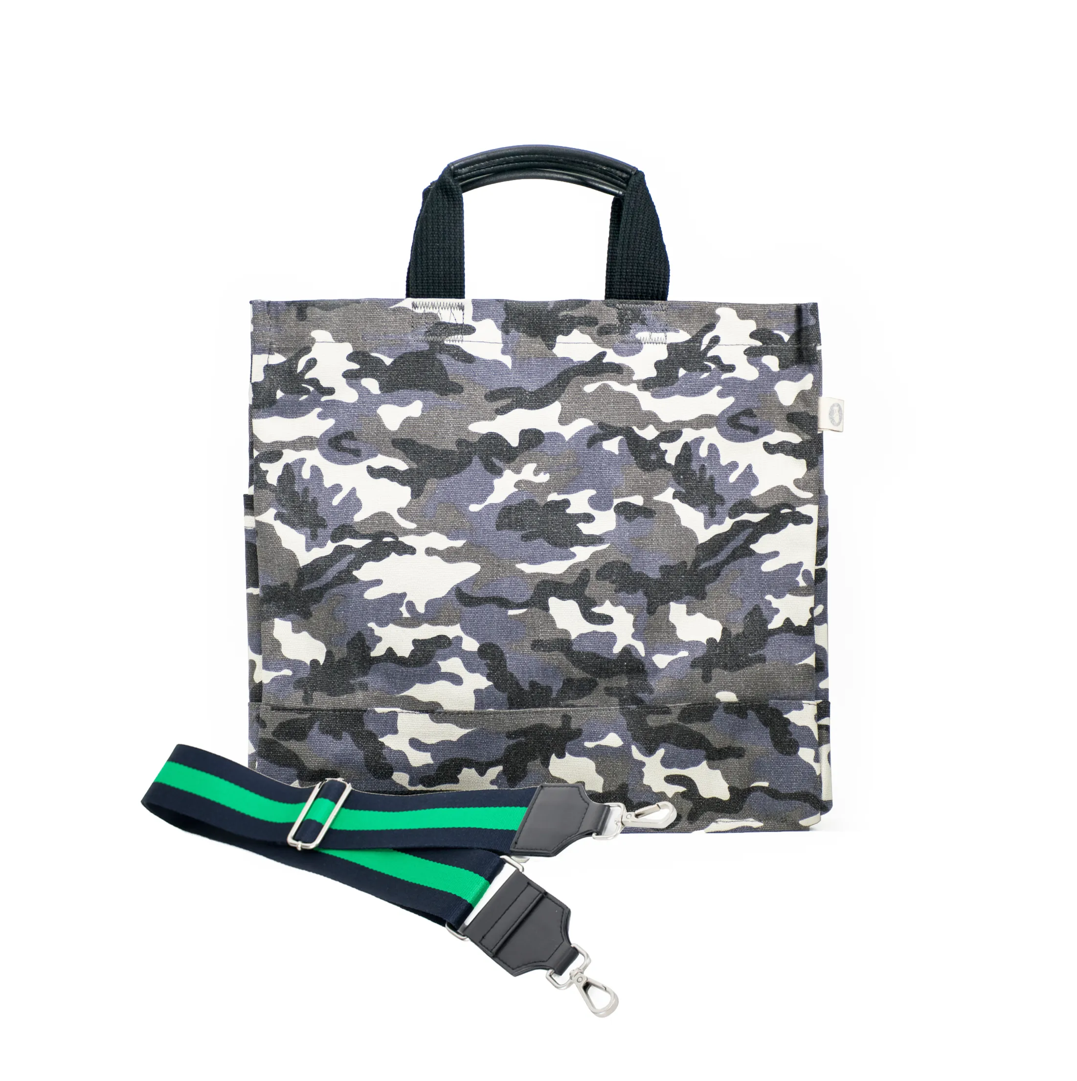 Luxe North-South Bag: Grey Camouflage
