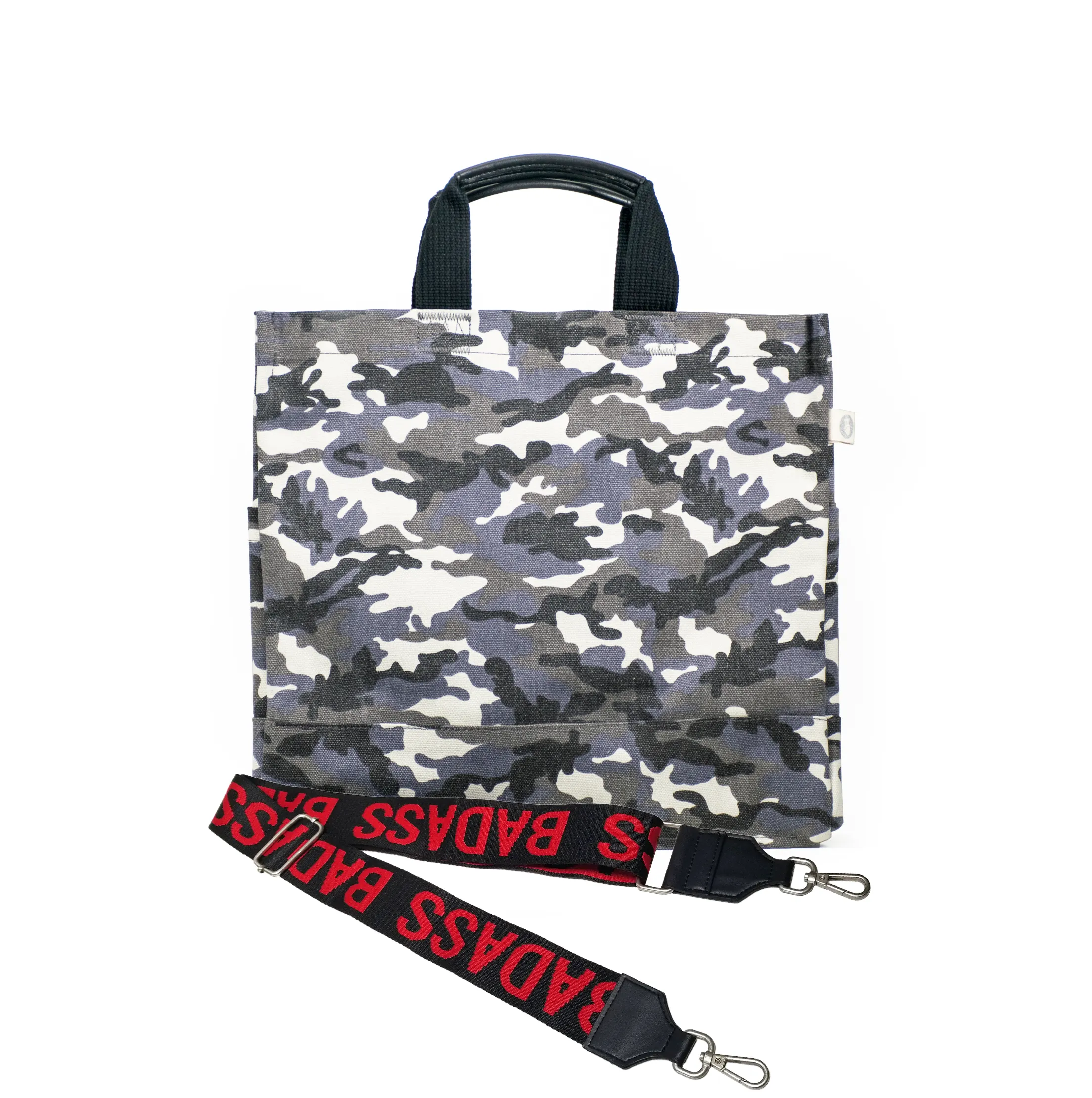 Luxe North-South Bag: Grey Camouflage
