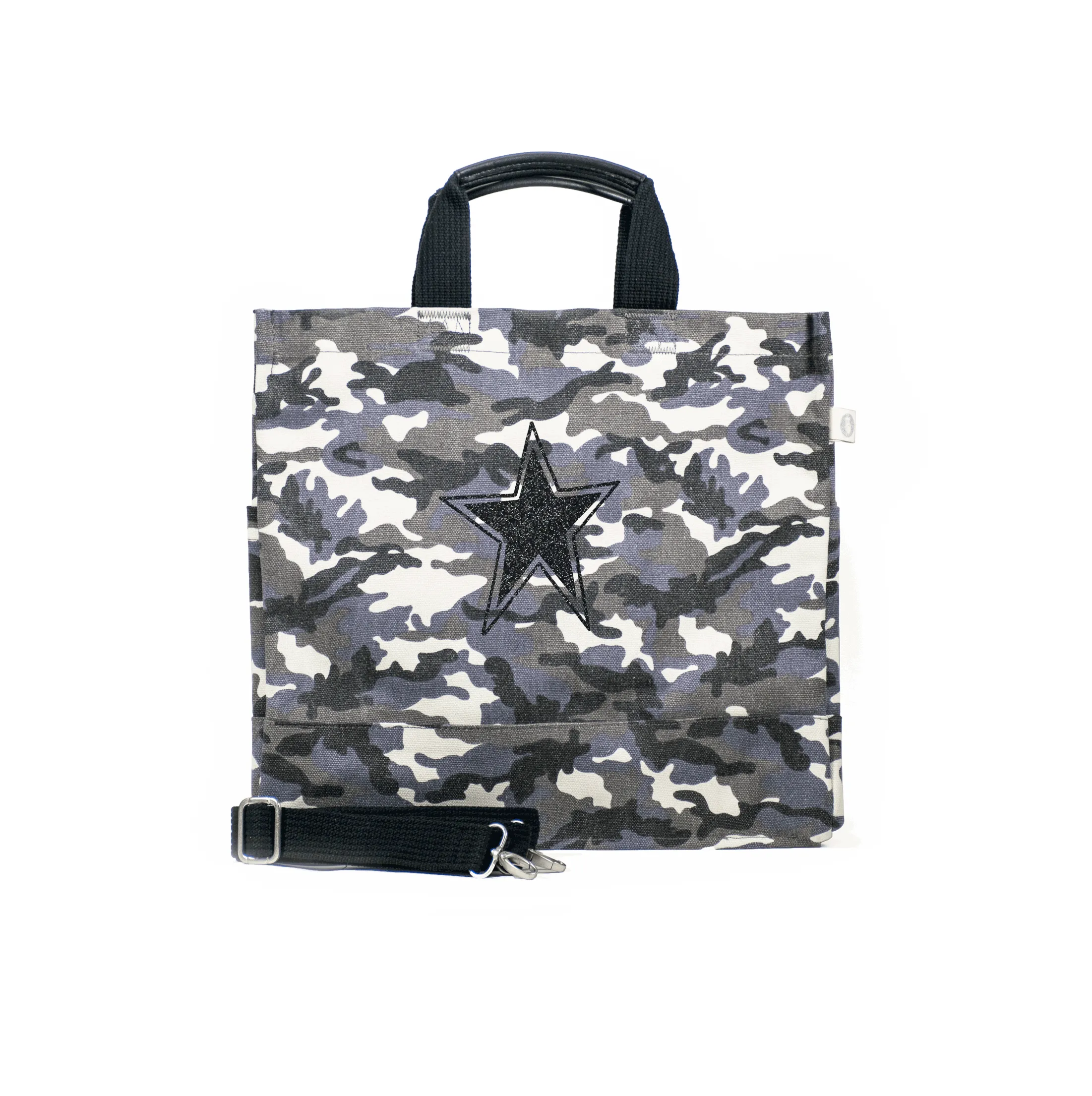 Luxe North-South Bag: Grey Camouflage