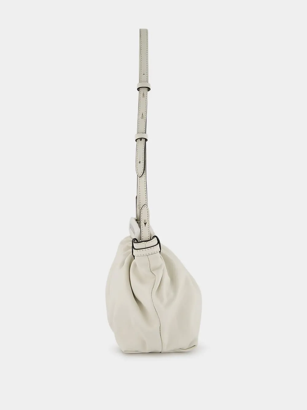Luz Medium White Leather Pouch
