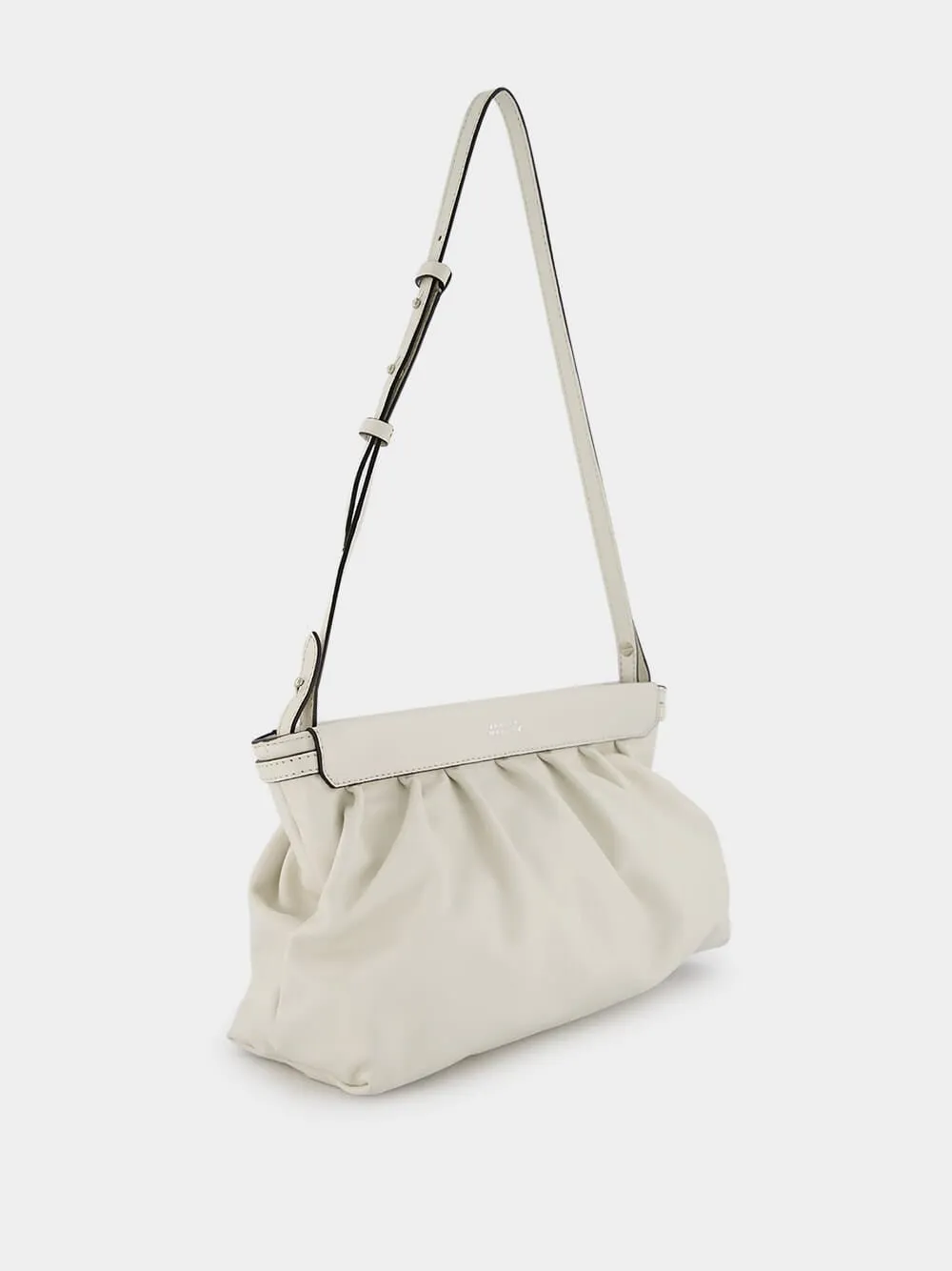 Luz Medium White Leather Pouch