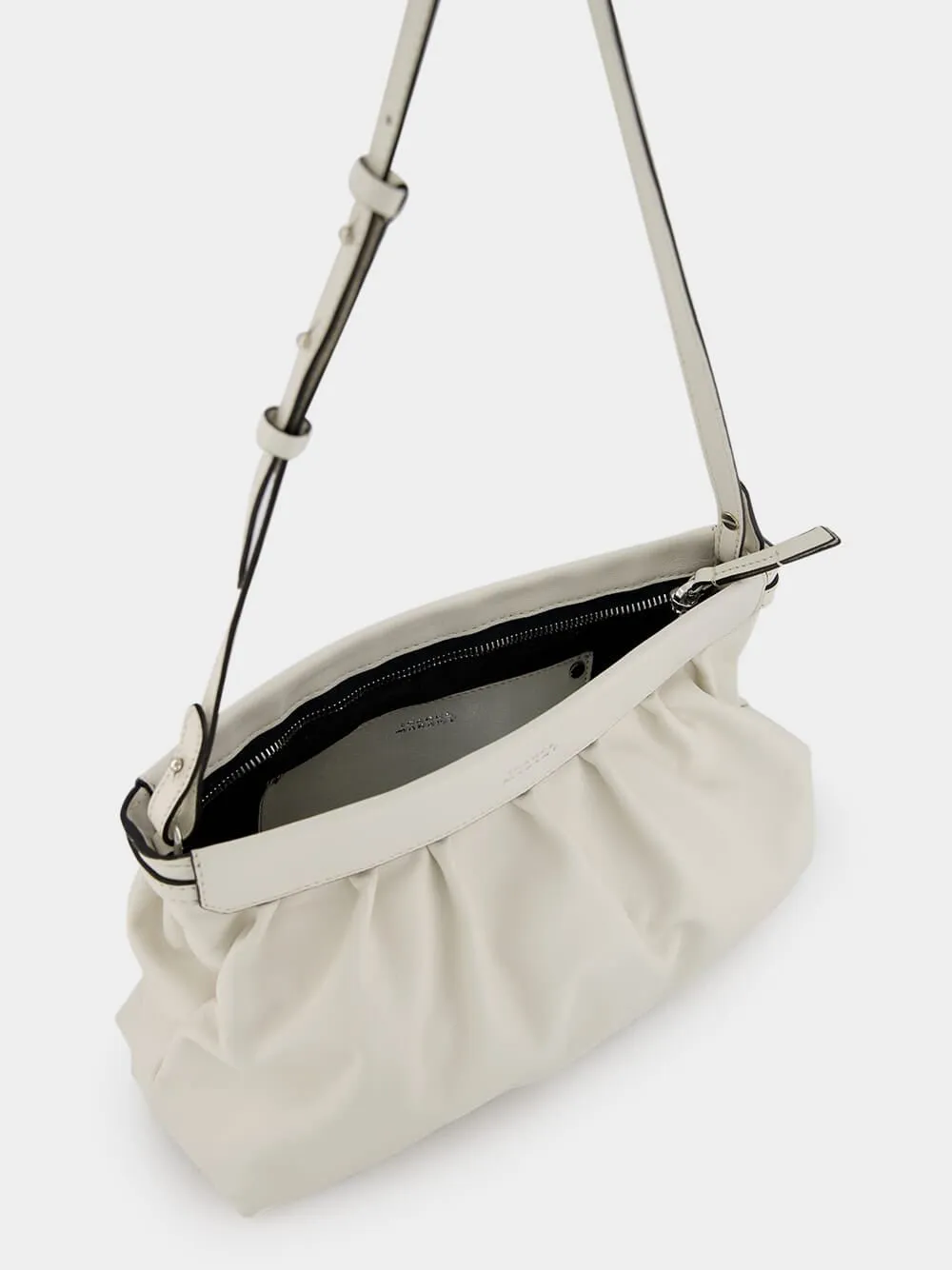 Luz Medium White Leather Pouch