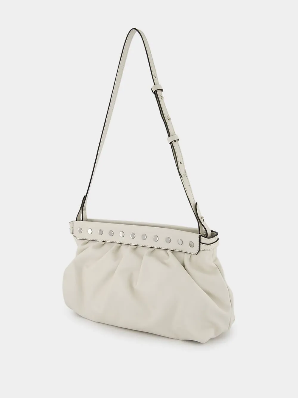 Luz Medium White Leather Pouch