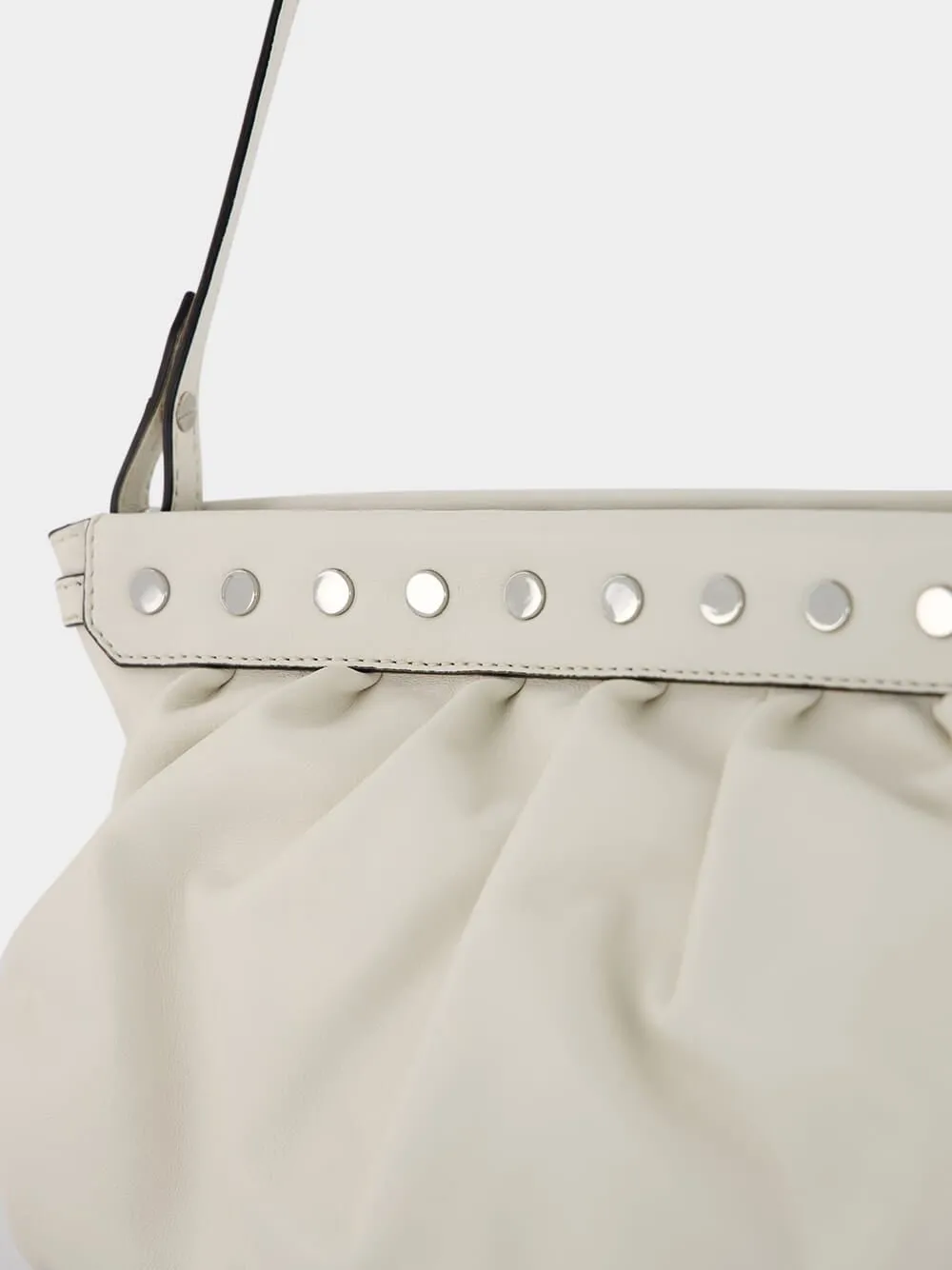 Luz Medium White Leather Pouch