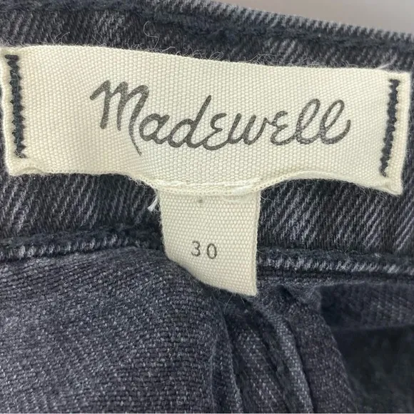 Madewell Distressed Denim Miniskirt Women’s Size 30 Waist Black Grey