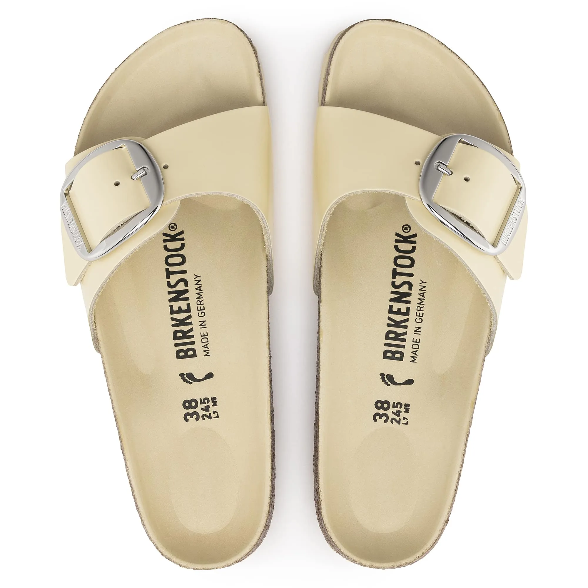 Madrid Big Buckle Natural Leather Patent