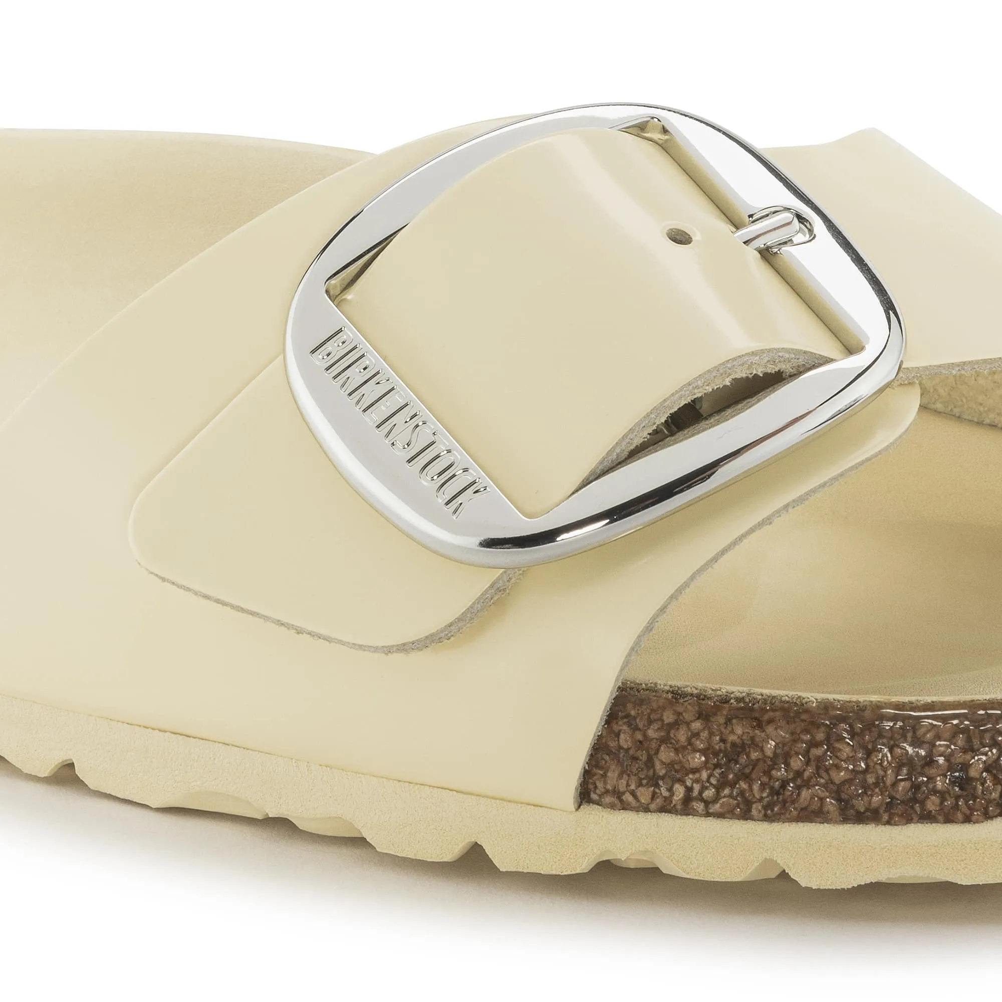 Madrid Big Buckle Natural Leather Patent
