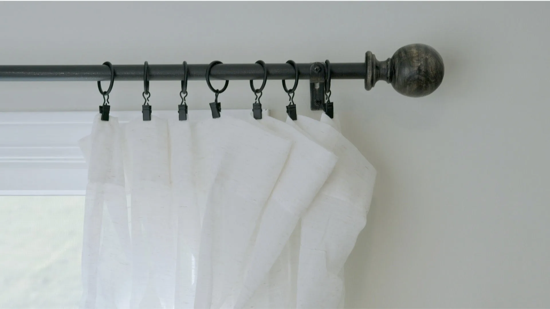 Magnolia Distressed Brushed Farmhouse Traditional Natural Wood Curtain Rod 28"- 48", 48"- 84", 84"- 144" (Set of 2) or (Single Curtain Rod)