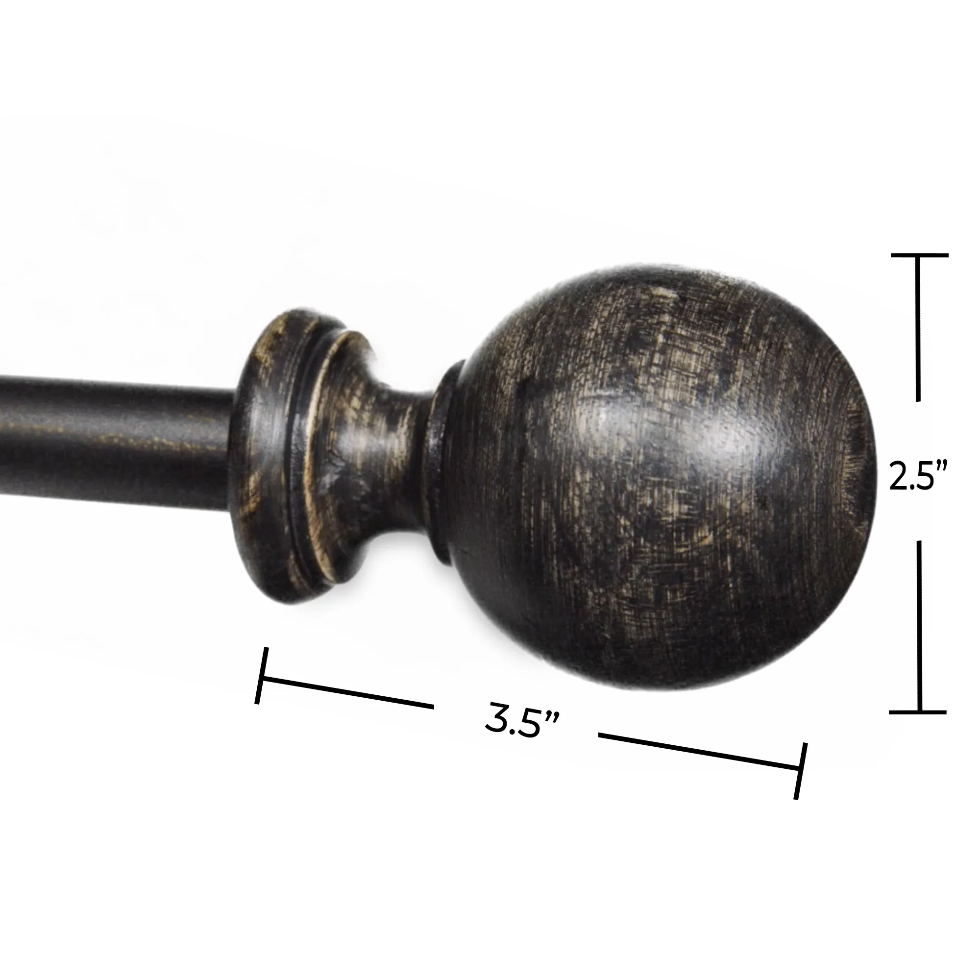 Magnolia Distressed Brushed Farmhouse Traditional Natural Wood Curtain Rod 28"- 48", 48"- 84", 84"- 144" (Set of 2) or (Single Curtain Rod)