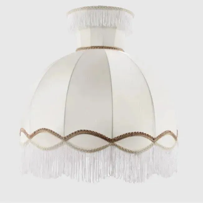 Maia Fringed White Dome Lampshade
