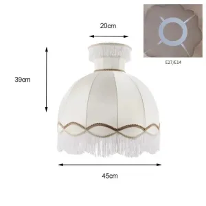 Maia Fringed White Dome Lampshade