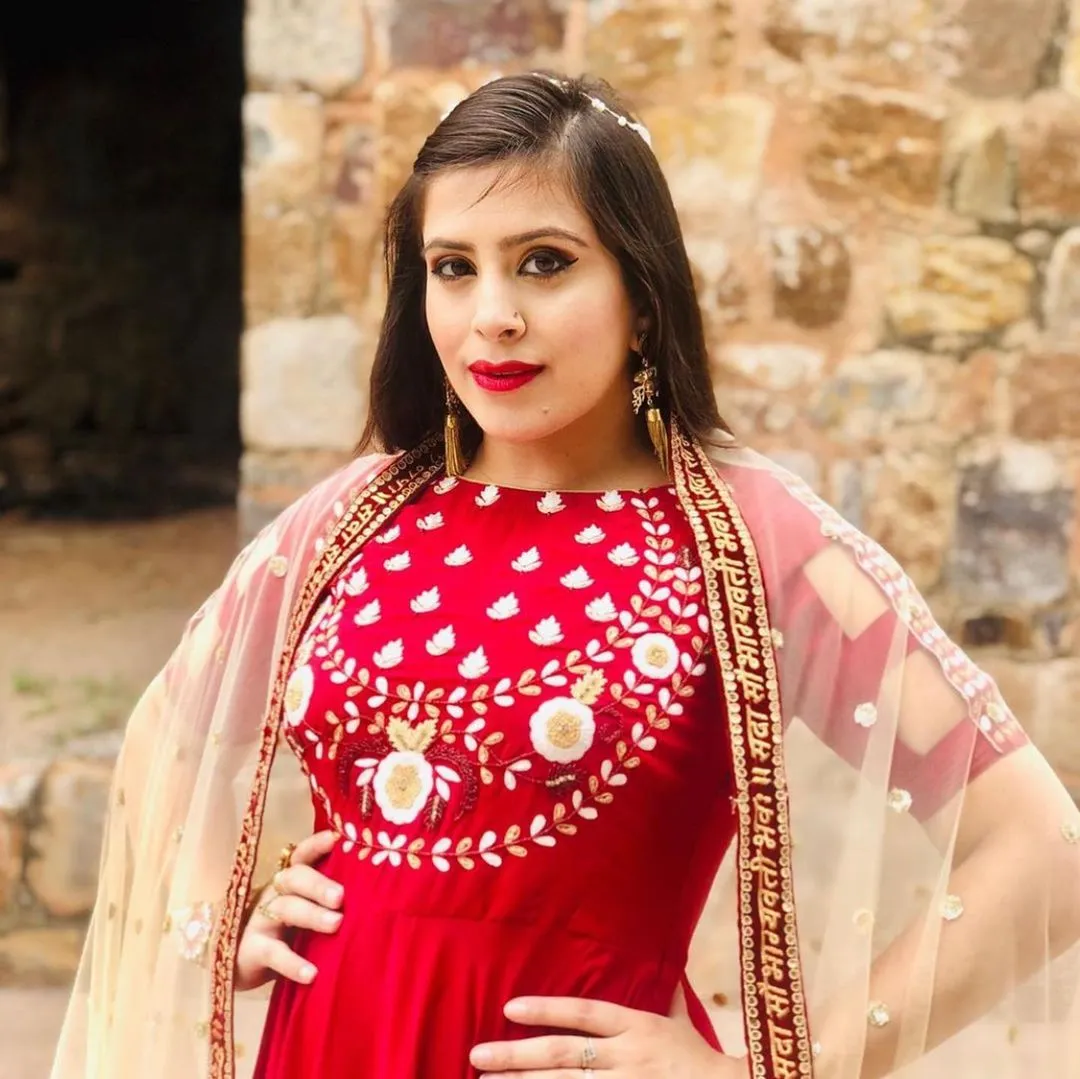 Maroon Embroidered Anarkali