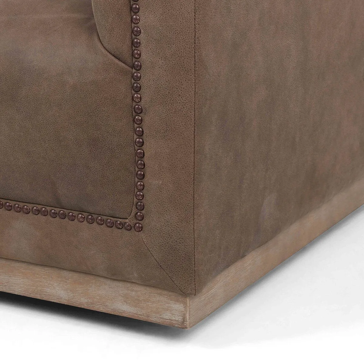 Maxx Leather Sofa 95", Umber Grey