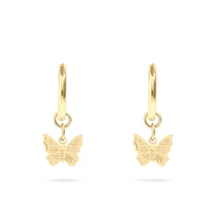 Megan 18K Gold PVD and Stainless Steel PVD Butterfly Huggie Earrings